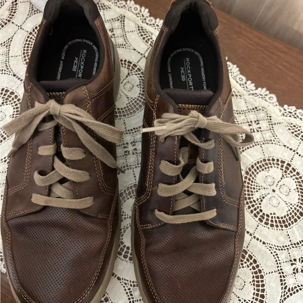 Rockport Brown Leather Men's Sneakers shoes